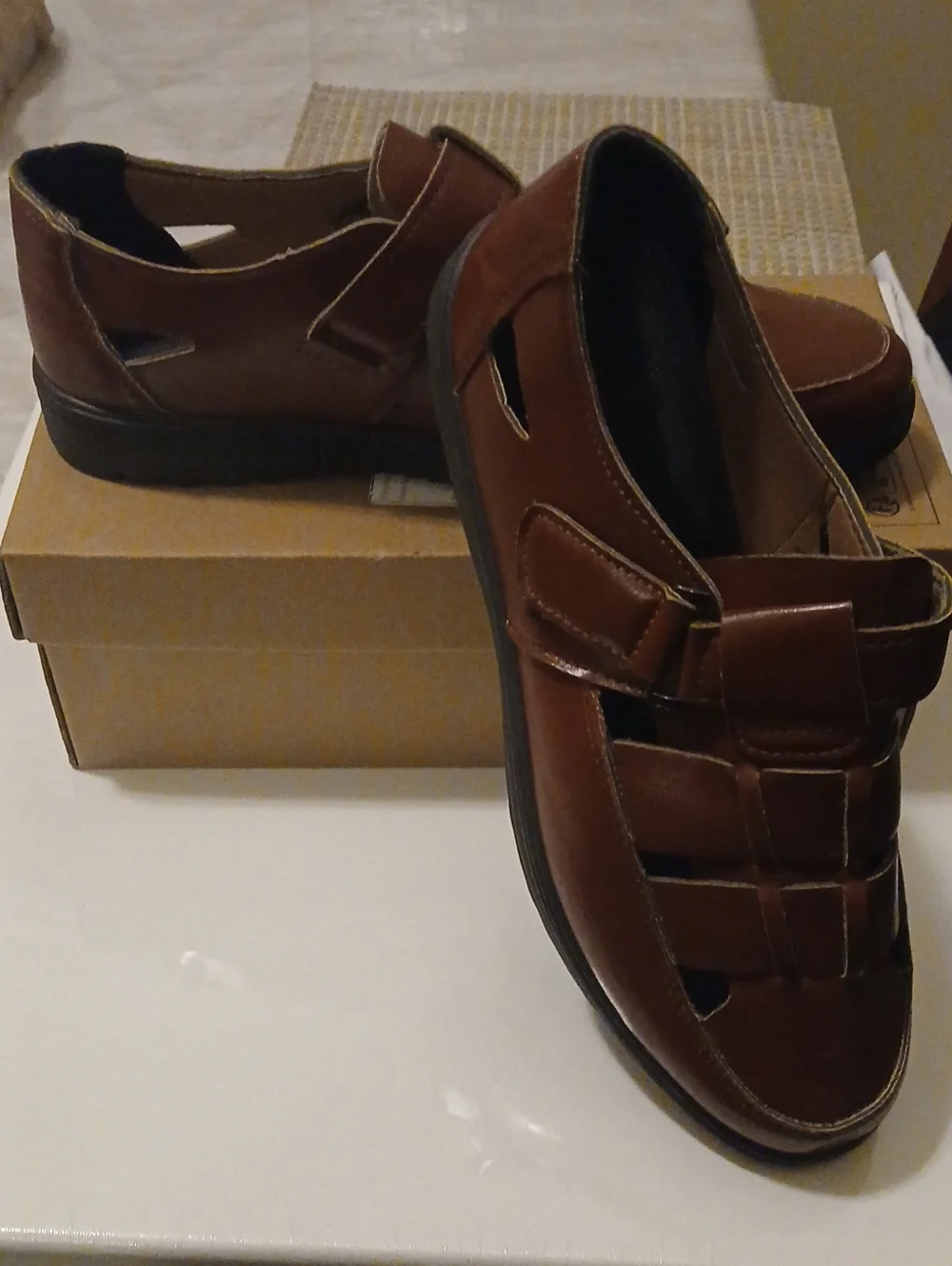 Men's Brown Leather Fisherman Sandal - Comfortable Closed-Toe Slip-On